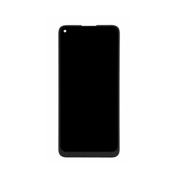LCD-display + Touch Unit + Front Skal till Motorola G8 - Svart (Service Pack)
