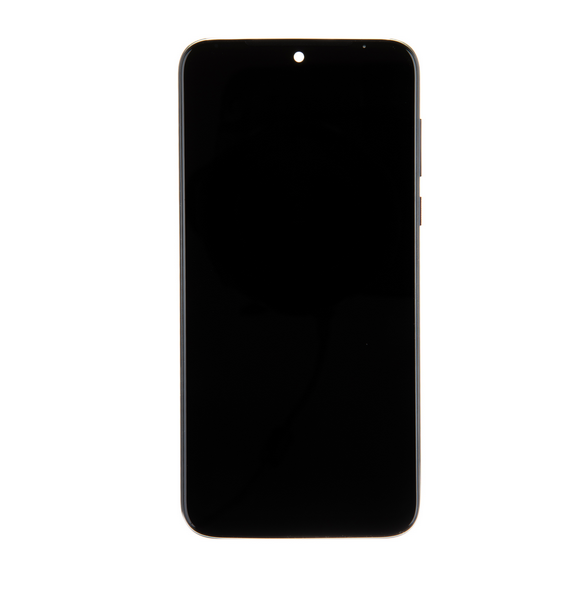 LCD-display + Touch Unit + Front Skal till Motorola G8 Plus - Mörkröd (Service Pack)