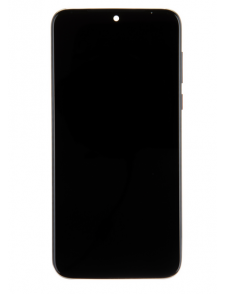 LCD-display + Touch Unit + Front Skal till Motorola G8 Plus - Mörkröd (Service Pack)