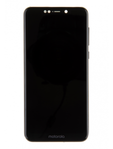 LCD-display + Touch Unit + Front Skal till Motorola One - Svart (Service Pack)