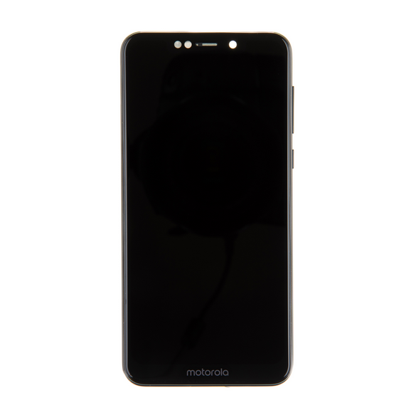 LCD-display + Touch Unit + Front Skal till Motorola One - Svart (Service Pack)
