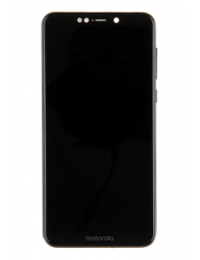 LCD-display + Touch Unit + Front Skal till Motorola One - Svart (Service Pack)