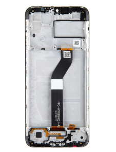 LCD-display + Touch Unit + Front Skal till Motorola G8 Power Lite - Svart (Service Pack)