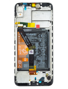 LCD-skärm + pekdon + framskal Huawei Y6 2019 - Svart (Servicepaket)