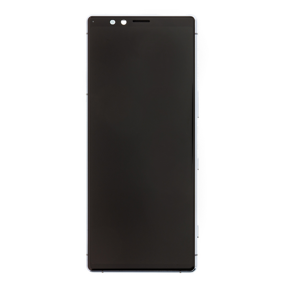LCD-skärm + pekdon + framsida Sony Xperia 1 - Grå (Servicepaket)