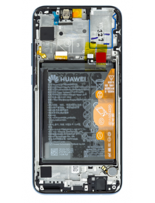 LCD-skärm + pekdon + frontskal Huawei Honor 20 Lite - Svart (Servicepaket)