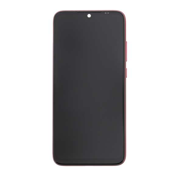 LCD-skärm + pekdon + frontlucka till Xiaomi Redmi 7 - Röd (Servicepaket)