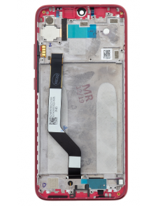 LCD-skärm + pekdon + frontlucka till Xiaomi Redmi 7 - Röd (Servicepaket)