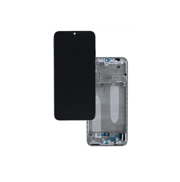 LCD-skärm + pekdon + frontlucka till Xiaomi Mi A3 - Vit (Servicepaket)