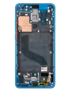 LCD-skärm + pekdon + frontlucka till Xiaomi Mi 9T - Blå (Servicepaket)