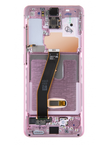 LCD-skärm + Touch Unit Samsung Galaxy S20 - Molnrosa (Service Pack)