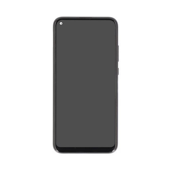 LCD-skärm + pekdon + framskal Huawei P40 Lite E - Midnatt svart (servicepaket)