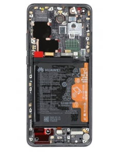 LCD-skärm + pekdon + framsida Huawei P40 Pro - Midnatt svart (Servicepaket)