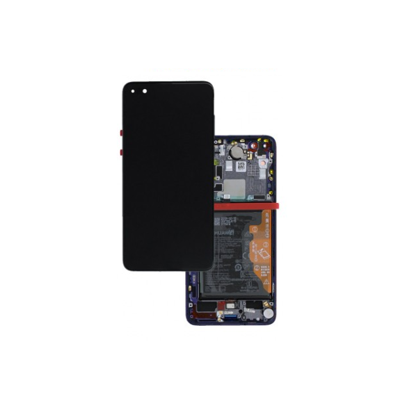 LCD-skärm + pekdon + framskal Huawei P40 Pro - Djup havsblå (Servicepaket)
