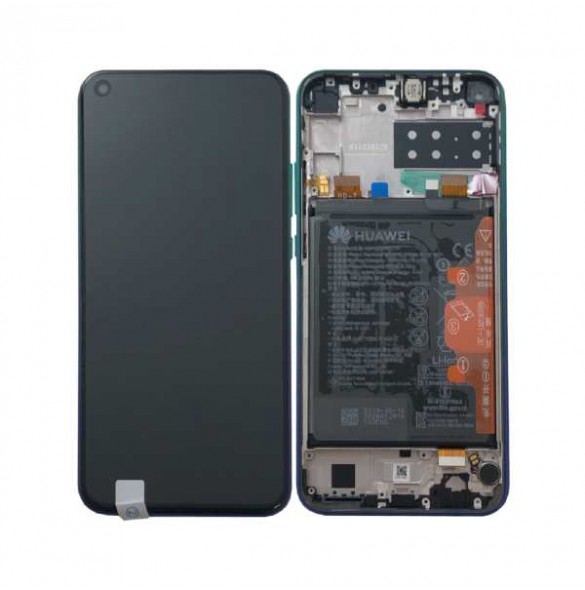 LCD-skärm + pekdon + framsida Huawei P40 Lite E - Aurora blå