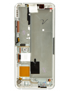 LCD-skärm + pekdon + frontlucka till Xiaomi Mi Note 10 Lite - Glaciärvit (Service Pack)