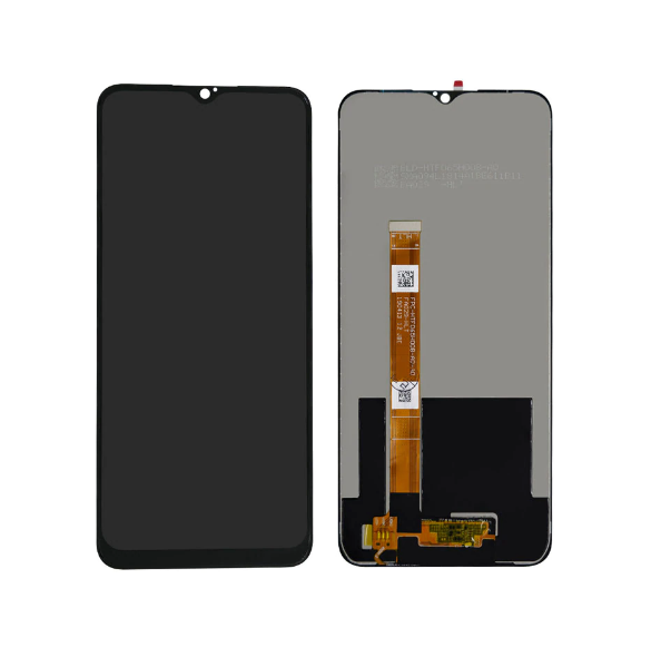 LCD-skärm + pekdon + frontlucka för Realme 5 (Servicepaket)