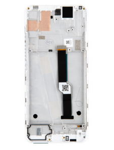 LCD-skärm + pekdon + framsida Motorola One Fusion Plus - Vit (Servicepaket)