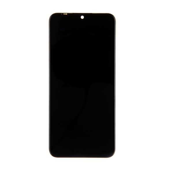 LCD-skärm + pekdon + framsida Motorola E6 Plus - Svart (Servicepaket)