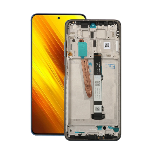 LCD-skärm + pekdon + frontlucka till Xiaomi Poco X3 - Skugggrå
