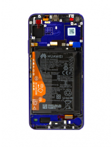 LCD-skärm + pekdon + frontskal Huawei Nova 5T - Lila (Servicepaket)
