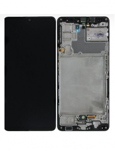 LCD-skärm + pekdon + framsida Samsung Galaxy A42 5G - Svart (Servicepaket)