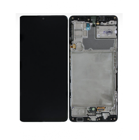 LCD-skärm + pekdon + framsida Samsung Galaxy A42 5G - Svart (Servicepaket)