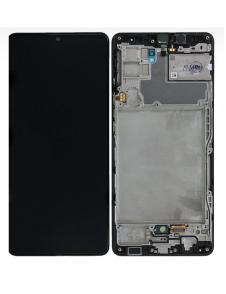LCD-skärm + pekdon + framsida Samsung Galaxy A42 5G - Svart (Servicepaket)