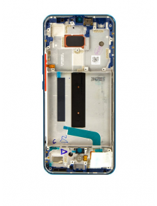 LCD-skärm + pekdon + frontlucka till Xiaomi Mi 10 Lite 5G - Blågrön (Servicepaket)