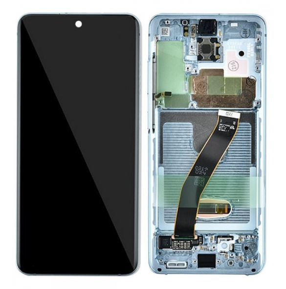 LCD-skärm + Touch-enhet Samsung Galaxy S20 FE 5G - Moln marinblå (Service Pack)