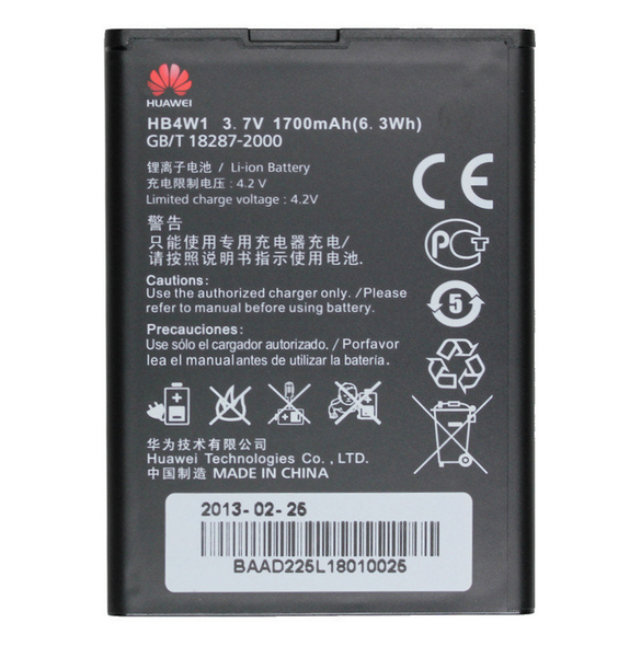 Huawei Batteri 1700mAh Li-Ion HB4W1H (Bulk)