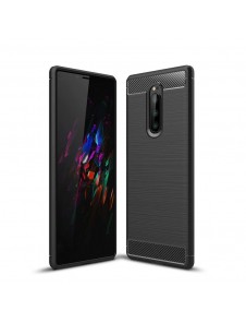 JollyFX Carbon Case Flexible Cover TPU Case for Sony Xperia 1 - Svart