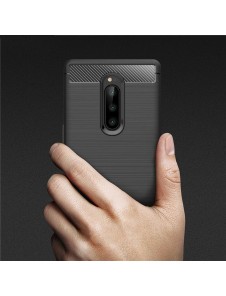 JollyFX Carbon Case Flexible Cover TPU Case for Sony Xperia 1 - Svart