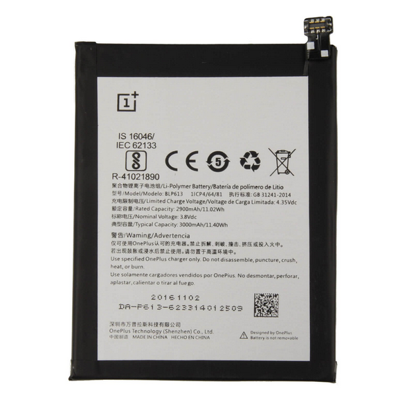 OnePlus 3 Batteri 3000mAh Li-Pol BLP613 (Bulk)