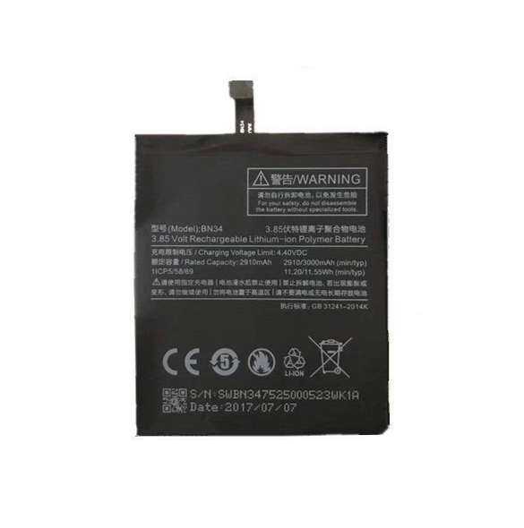 Xiaomi-batteri 3000mAh BN34 (Bulk)