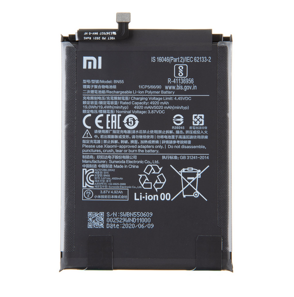 Xiaomi originalbatteri 5020mAh BN55 (Servicepaket)