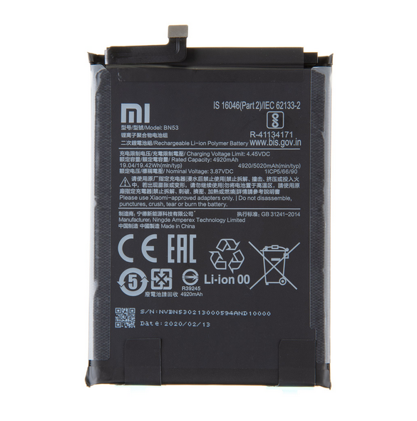 Xiaomi originalbatteri 5020mAh BN53 (Servicepaket)