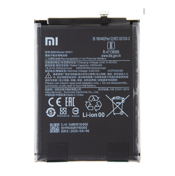 Xiaomi originalbatteri 4900mAh BN51 (Servicepaket)