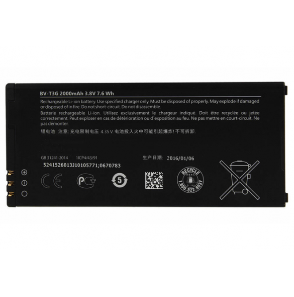 Nokia Batteri 2000mAh Li-Ion BV-T3G (Bulk)