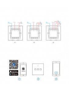 Sonoff T0EU3C-TX touch Wi-Fi wireless wall smart switches - Vit