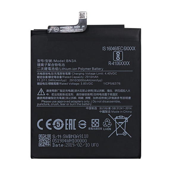 Xiaomi-batteri 3000mAh BN3A (Bulk)