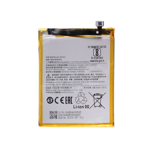 Xiaomi-batteri 4000mAh BN49 (Bulk)
