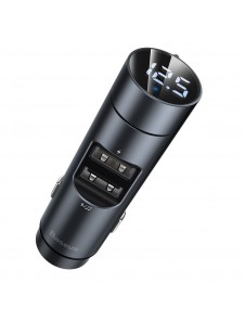 Baseus Energy Column Bluetooth FM-sändare MP3-billaddare 2x USB QC3.0 3,1A - GrÅ (CCNLZ-0G)