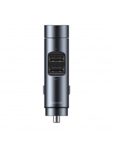 Baseus Energy Column Bluetooth FM-sändare MP3-billaddare 2x USB QC3.0 3,1A - GrÅ (CCNLZ-0G)