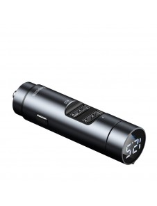 Baseus Energy Column Bluetooth FM-sändare MP3-billaddare 2x USB QC3.0 3,1A - GrÅ (CCNLZ-0G)
