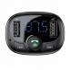Baseus T-Typed FM Transmitter Bluetooth car charger MP3 2x USB TF microSD 3.4A - Svart (CCTM-01)