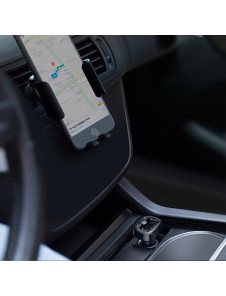 Baseus T-Typed FM Transmitter Bluetooth car charger MP3 2x USB TF microSD 3.4A - Svart (CCTM-01)