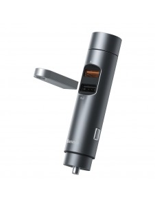 Baseus Bluetooth 5.0 FM Transmiter car charger 2x USB 3 A 18 W PPS Quick Charge 3.0 AFC FCP - Grey (CCNLZ-C0G)
