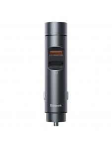 Baseus Bluetooth 5.0 FM Transmiter car charger 2x USB 3 A 18 W PPS Quick Charge 3.0 AFC FCP - Grey (CCNLZ-C0G)