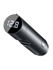 Baseus Bluetooth 5.0 FM Transmiter car charger 2x USB 3 A 18 W PPS Quick Charge 3.0 AFC FCP - Grey (CCNLZ-C0G)